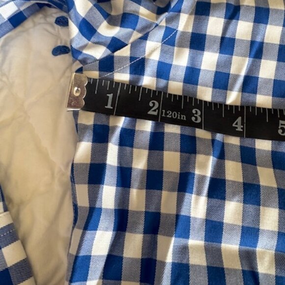 Twillory Men's Tailored Fit Blue & White Gingham Check Dress Shirt 17 32/33 - Picture 15 of 16